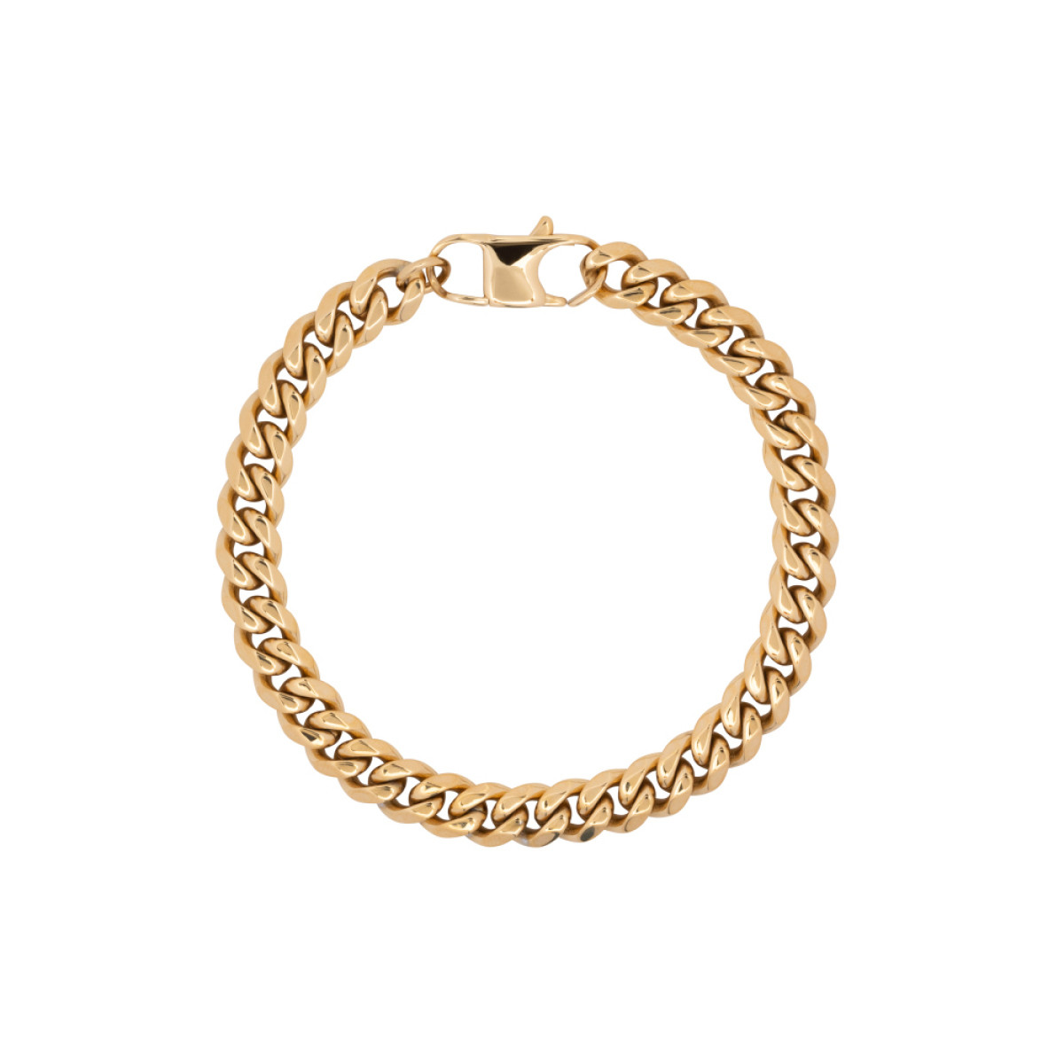 Aze Jewels Ferro AZ-BM007-C goudkleurige stalen armband met gourmet schakels 8 mm breed