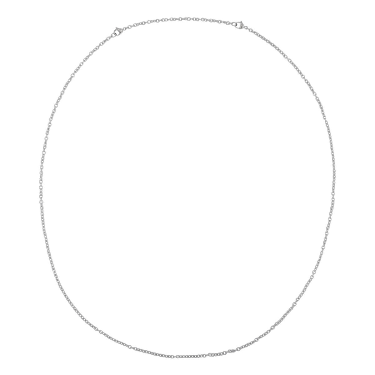 Aze Jewels Ferro AZ-NL001-X zilverkleurige stalen schakelketting 3 mm breed - Lengte 70-80 cm