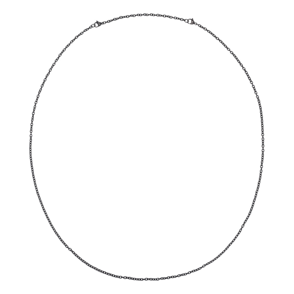 Aze Jewels Ferro AZ-NL001-Y zwarte stalen ketting 3 mm breed - Lengte 70-80 cm