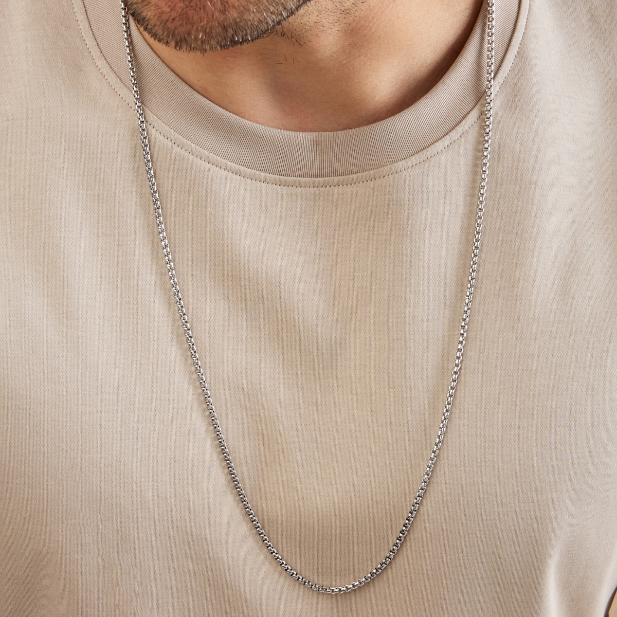 Aze Jewels Ferro AZ-NL003-X zilverkleurige rolo schakelketting 3 mm breed - Lengte 60-70 cm