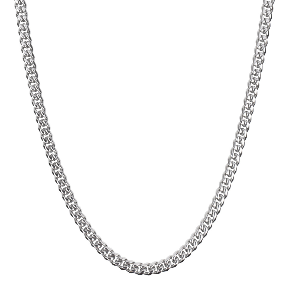 Aze Jewels Ferro AZ-NL006-A zilverkleurige gourmet schakelketting 8 mm breed - Lengte 50-60 cm