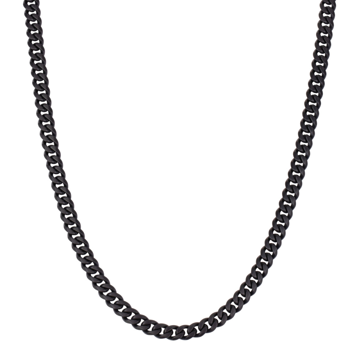 Aze Jewels Ferro AZ-NL006-B zwarte gourmet schakelketting 8 mm breed - Lengte 50-60 cm