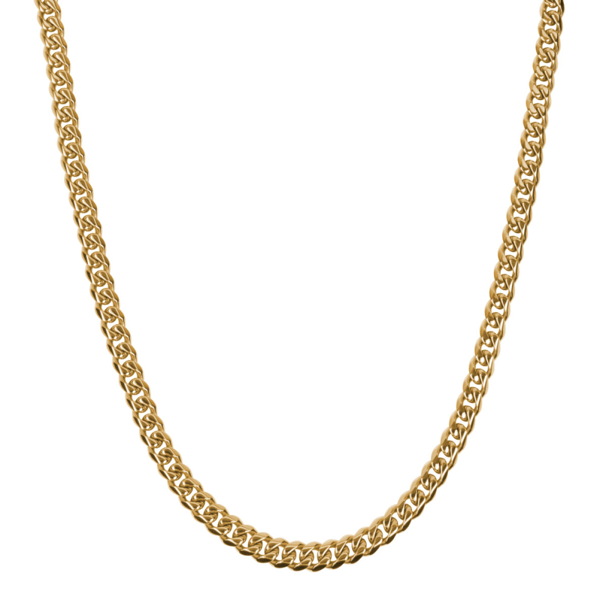 Aze Jewels Ferro AZ-NL006-C goudkleurige gourmet schakelketting 8 mm breed - Lengte 50-60 cm