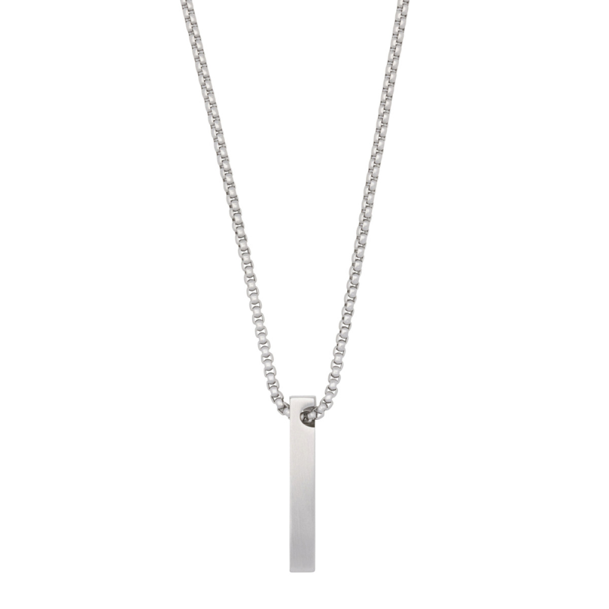 Aze Jewels Ferro AZ-NL007-A zilverkleurige ketting met staafje hanger - Lengte 60-70 cm