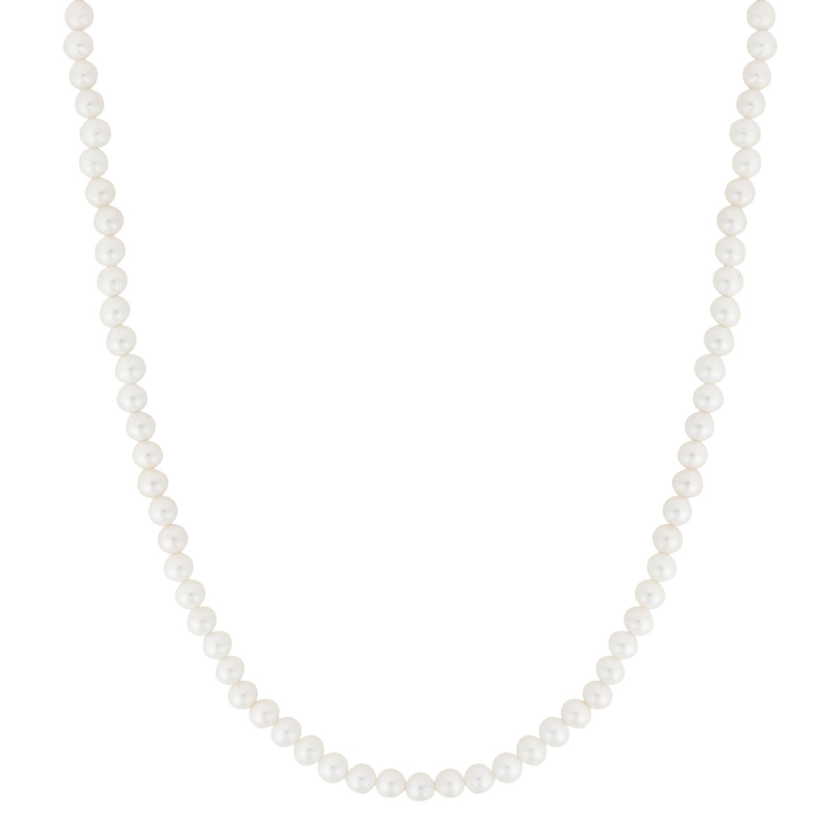 Aze Jewels Ferro AZ-NL015-A witte parelketting 6 mm breed - Lengte 50-55 cm