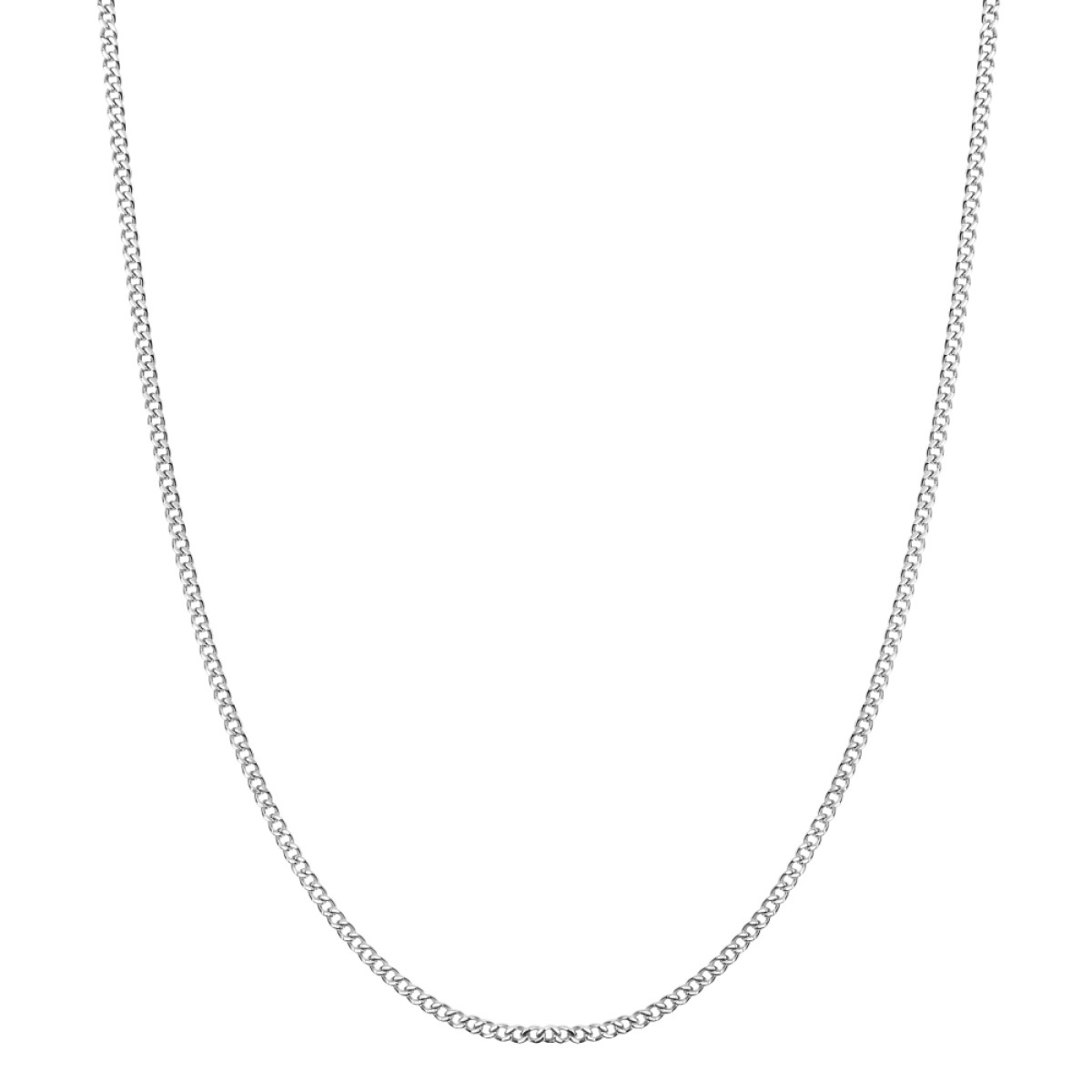 Aze Jewels Ferro AZ-NL016-A-060 zilverkleurige gourmet schakelketting 3 mm breed - Lengte 50-60 cm