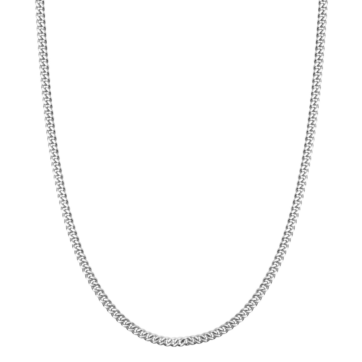 Aze Jewels Ferro AZ-NL017-A-060 zilverkleurige schakelketting 4 mm breed - Lengte 50-60 cm