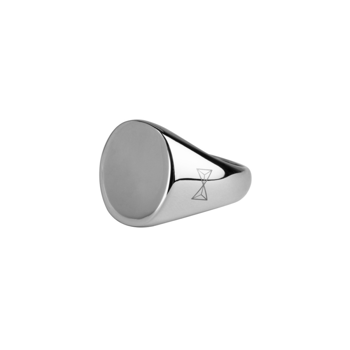 Aze Jewels Ferro AZ-RG002-A zilverkleurige stalen ovale glanzende heren zegelring