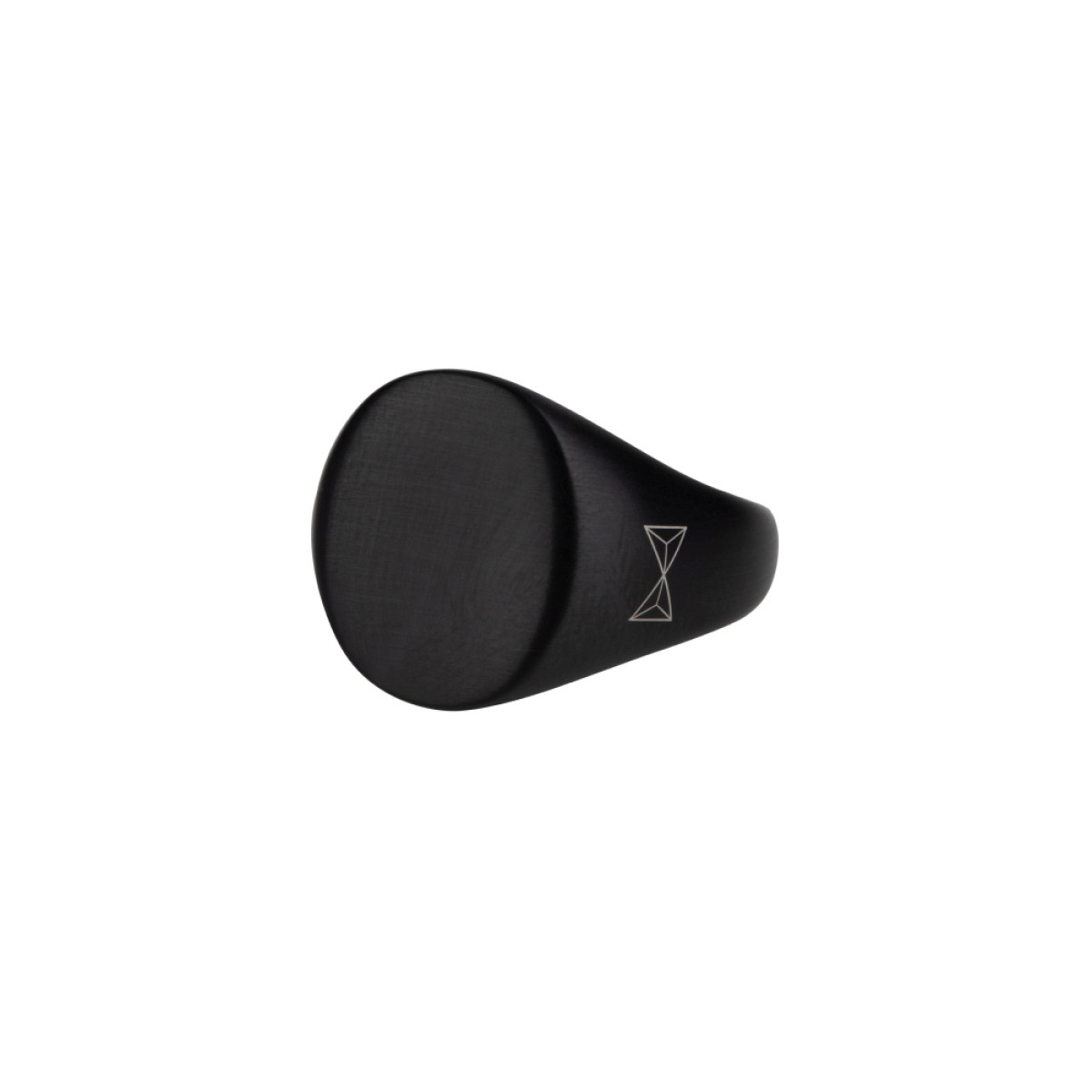 Aze Jewels Ferro AZ-RG002-B zwarte stalen ovale heren zegelring