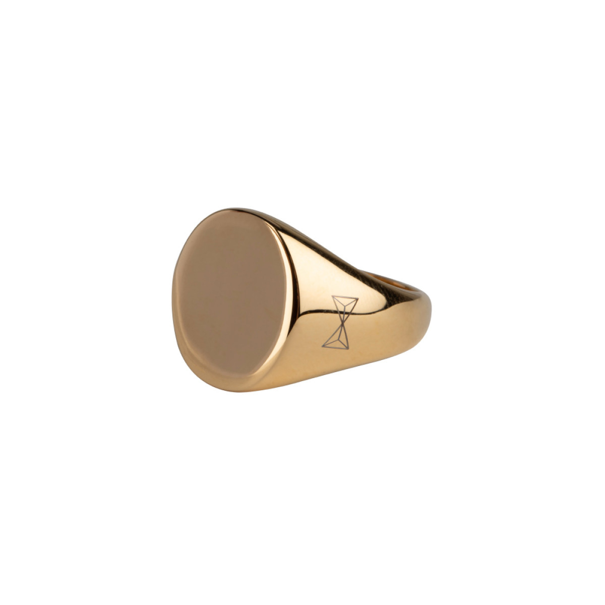Aze Jewels Ferro AZ-RG002-D stalen goudkleurige ovale heren zegelring