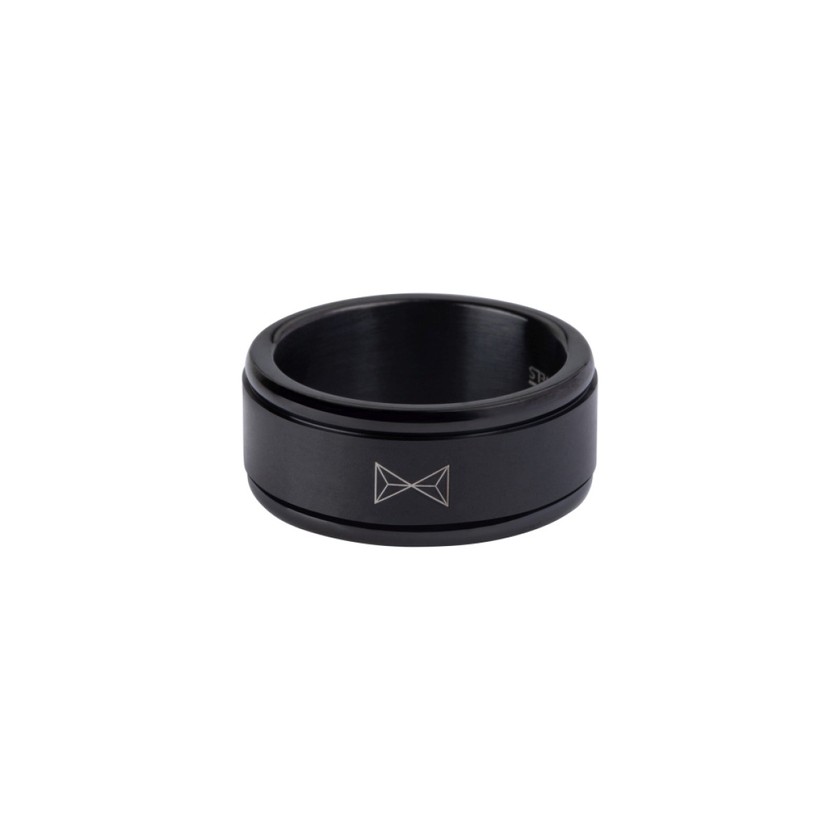 Aze Jewels Ferro AZ-RG003-B zwarte stalen ring met glanzende en matte afwerking 10 mm breed