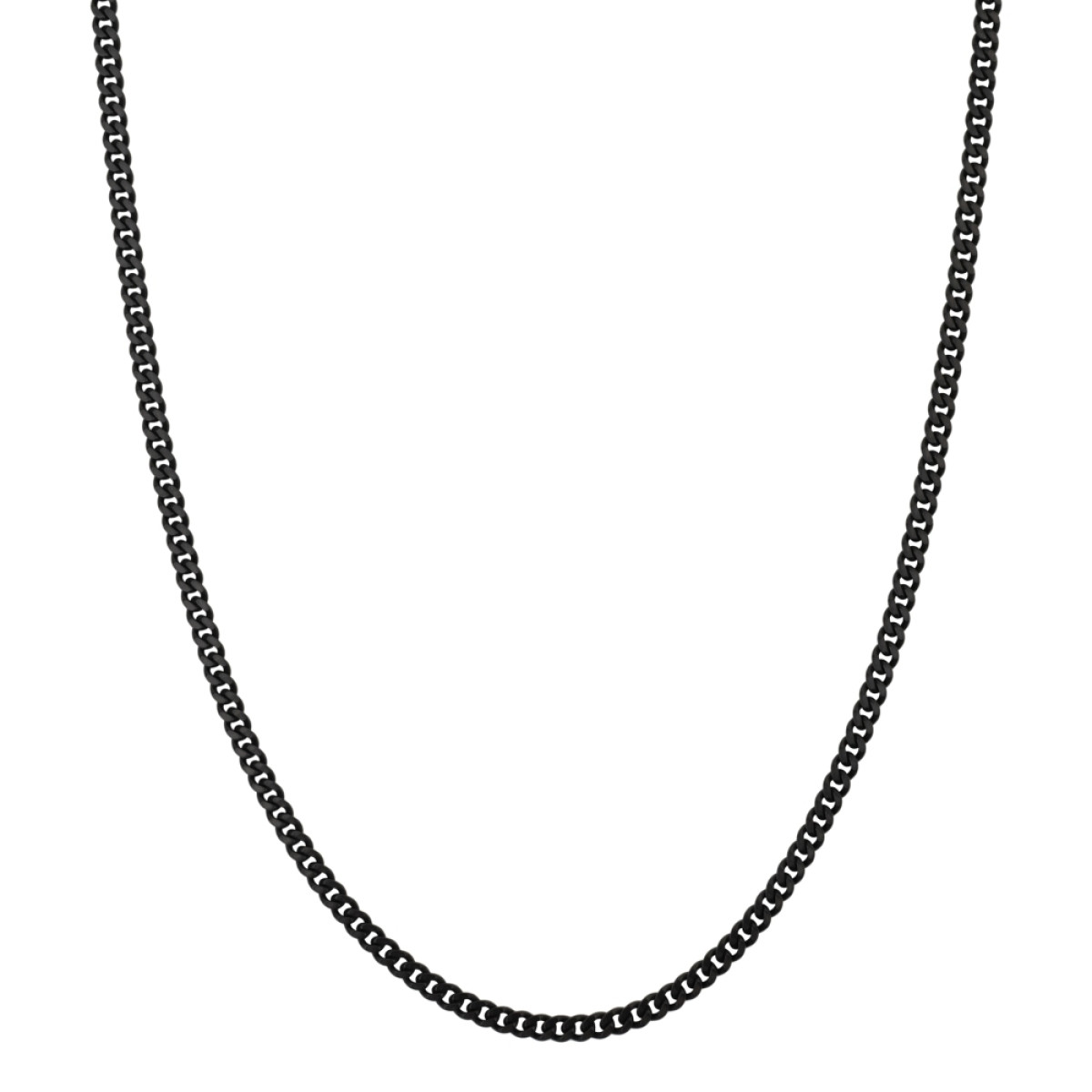 Aze Jewels Ferro zwarte gourmet schakelketting 4 mm breed - Lengte 60 cm
