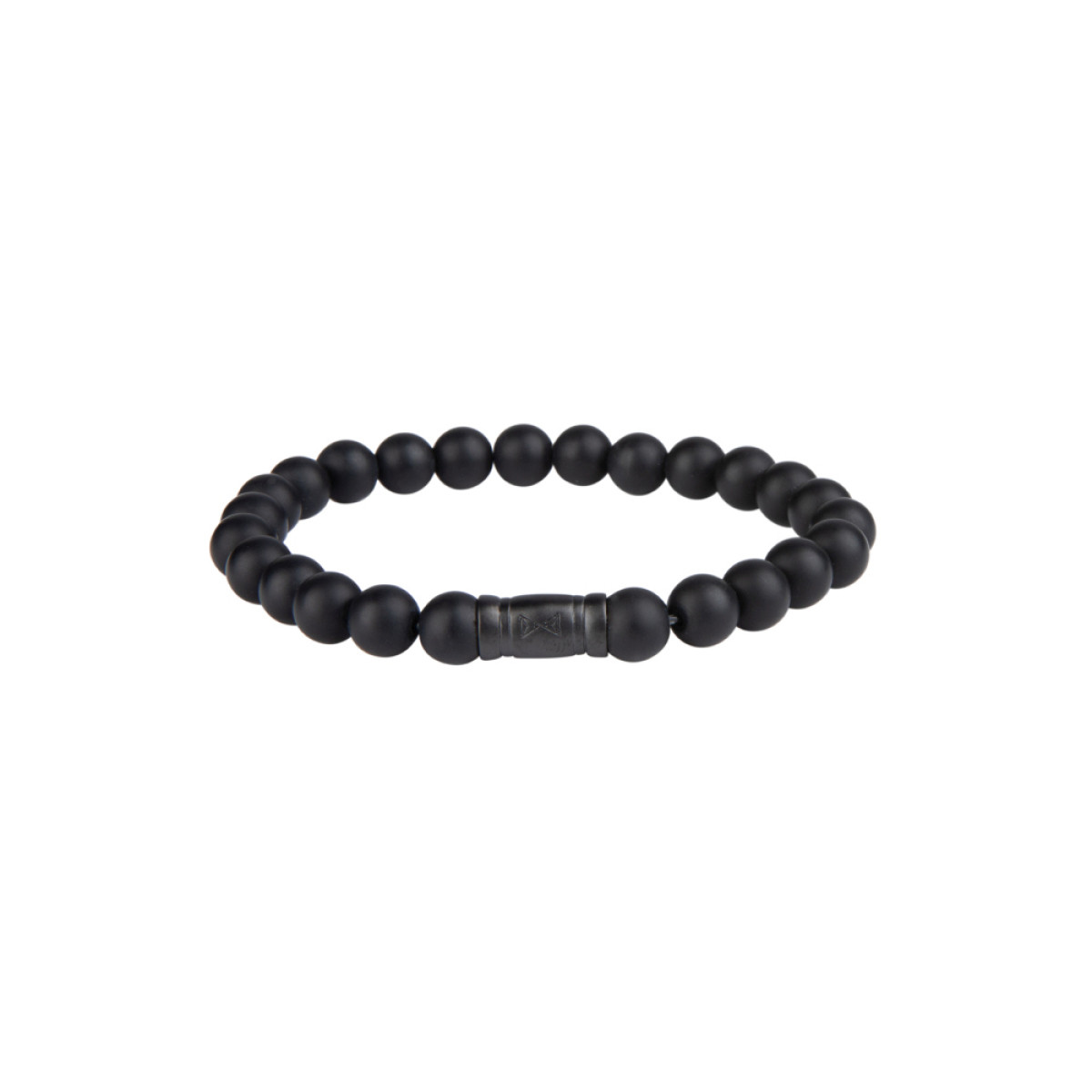 Aze Jewels Rocks AZ-BS002-A armband met zwarte agaat kralen 8 mm breed
