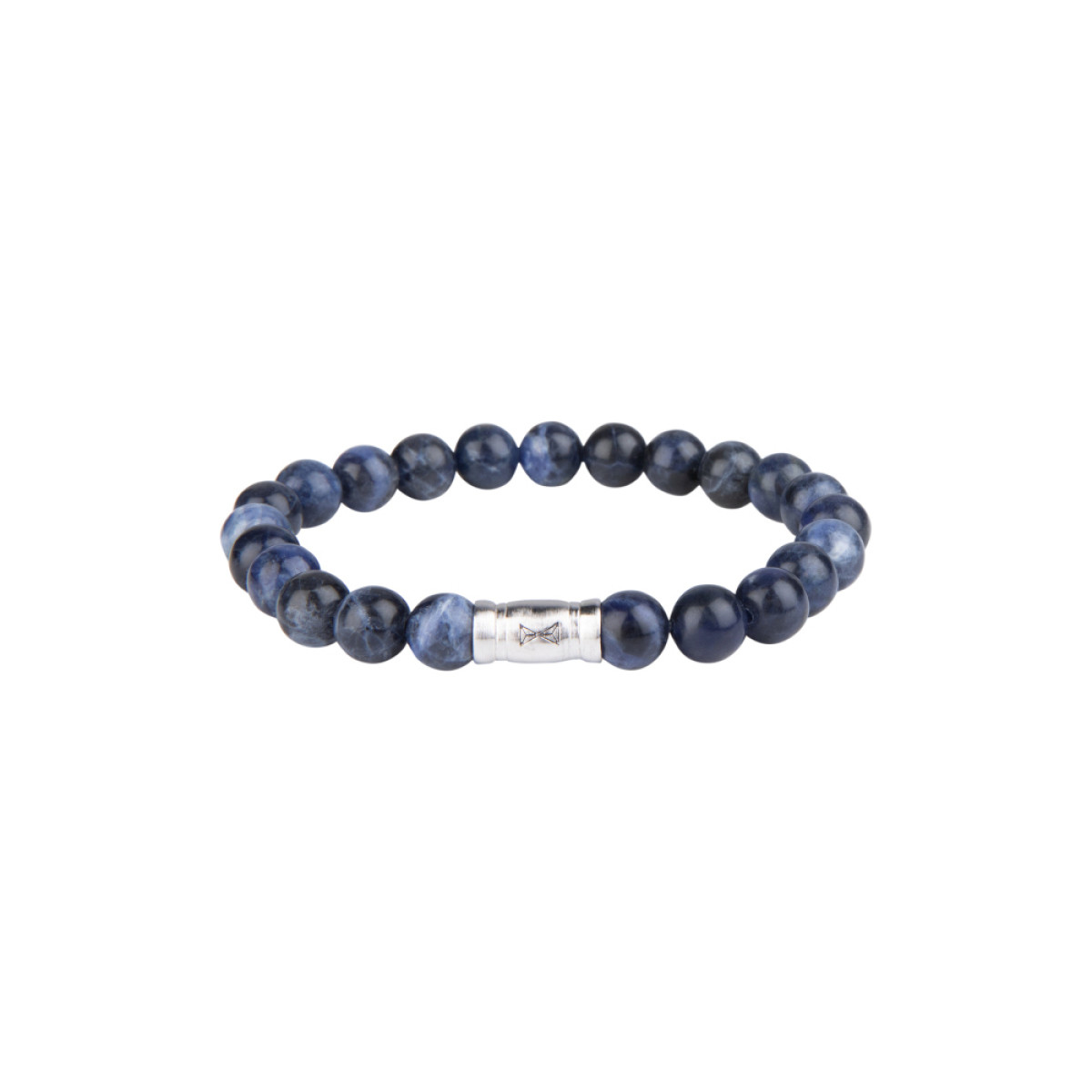 Aze Jewels Rocks AZ-BS004-A zilveren kralenarmband met blauwe sodaliet 8 mm breed
