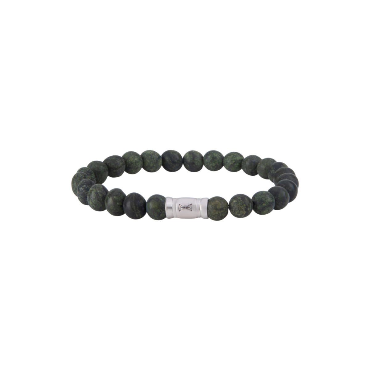 Aze Jewels Rocks AZ-BS023-A kralenarmband met groen zwarte chalcedoon 8 mm breed