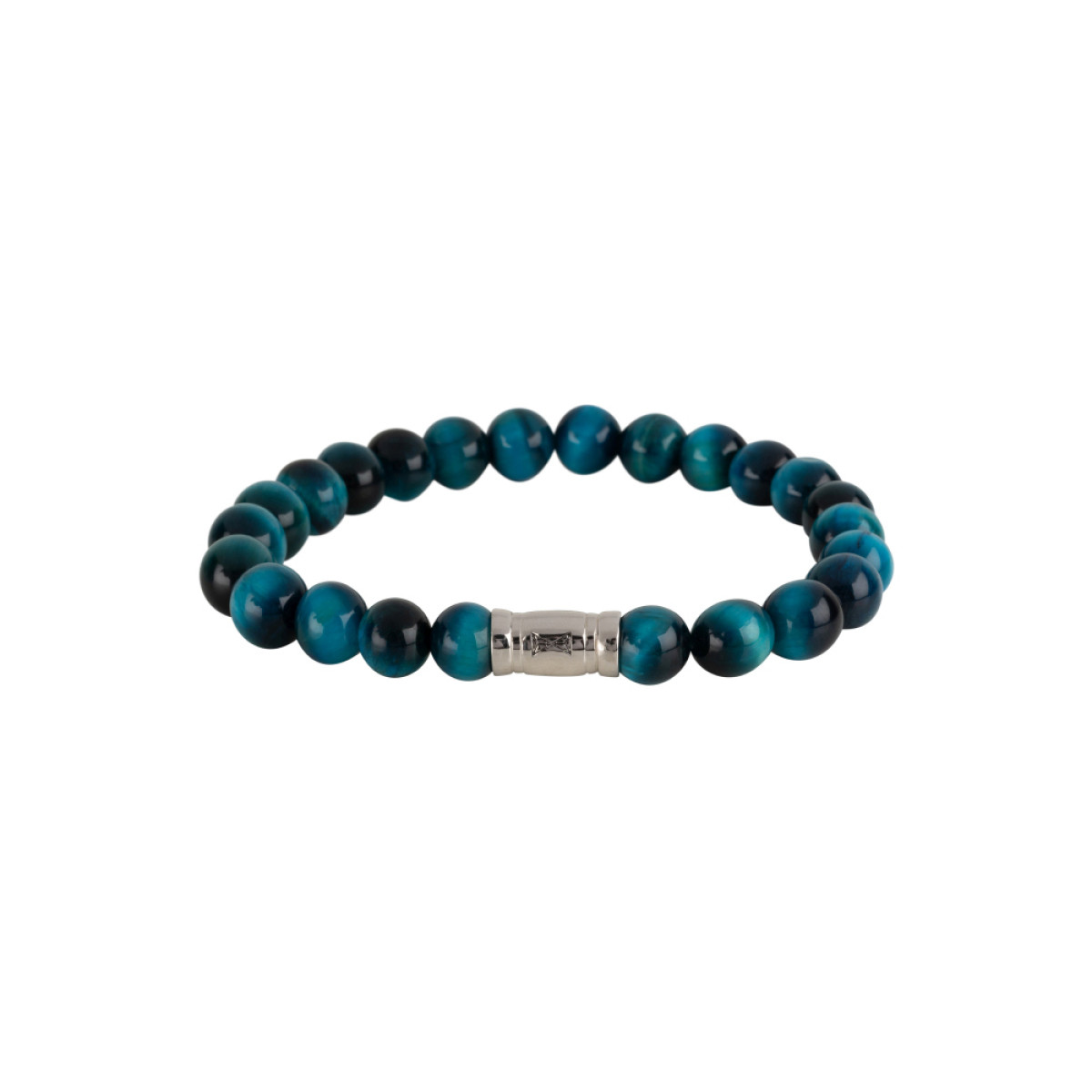 Aze Jewels Rocks AZ-BS027-A zilveren armband met blauw zwarte stenen 8 mm breed