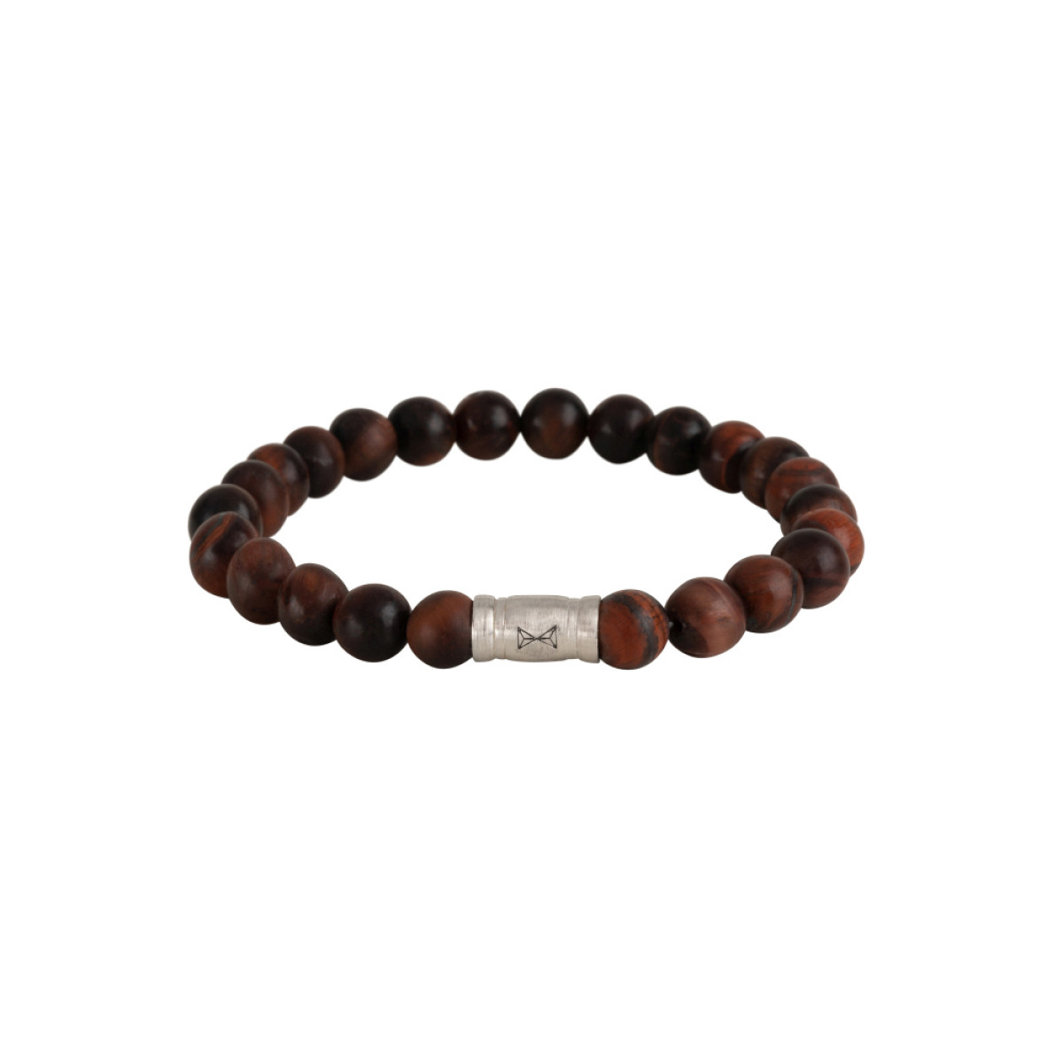 Aze Jewels Rocks AZ-BS030-A kralenarmband met donkerbruine tijgeroogstenen 8 mm breed
