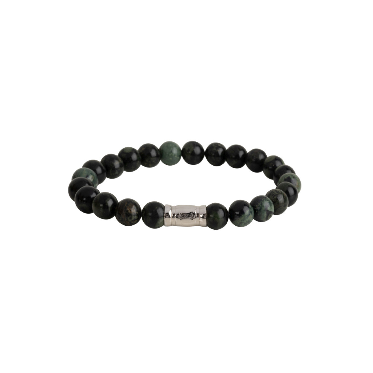 Aze Jewels Rocks AZ-BS035-A zilveren armband met zwart groene kralen 8 mm breed