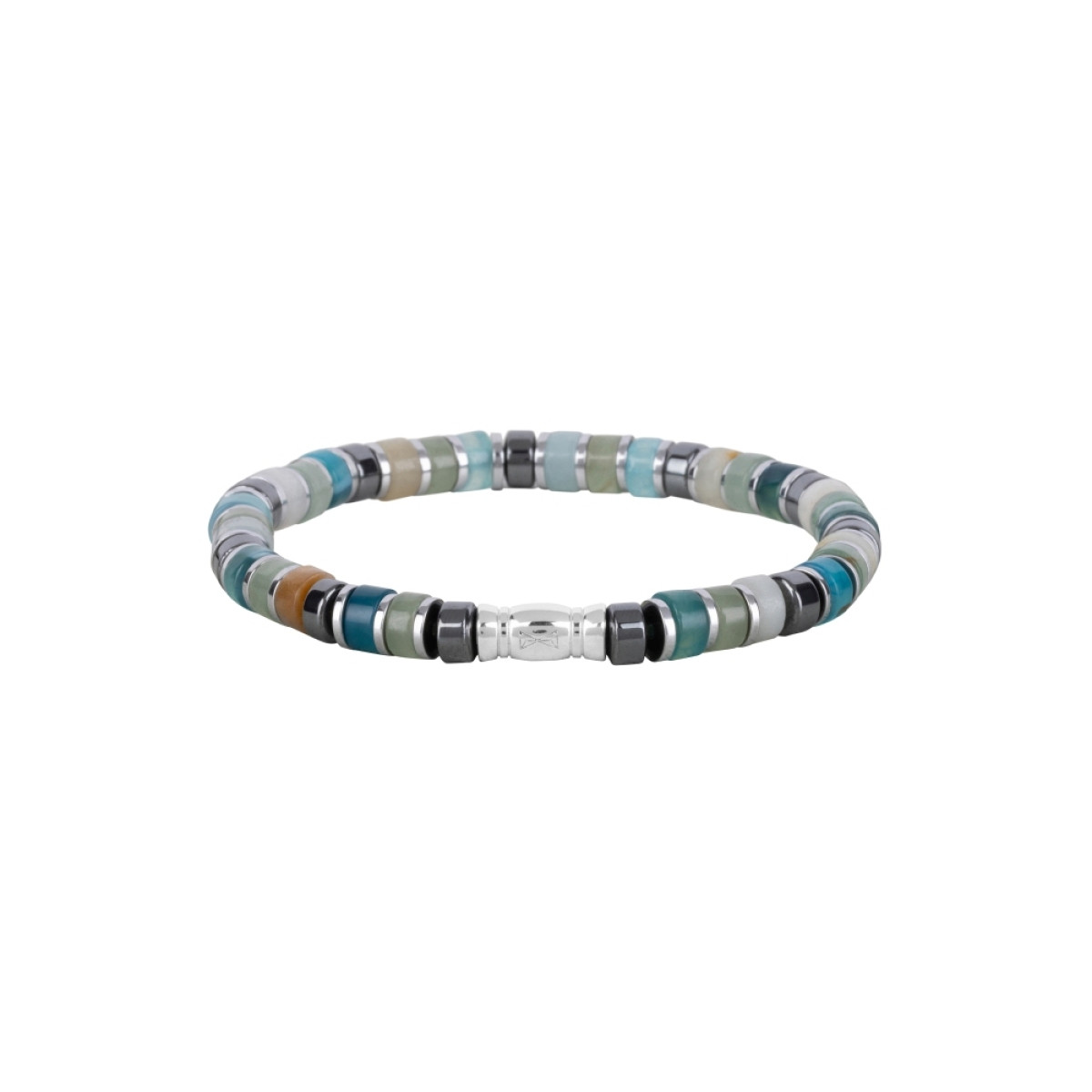 Aze Jewels Rocks AZ-BS628-A armband met kleurrijke agaat en druksluiting 6 mm breed