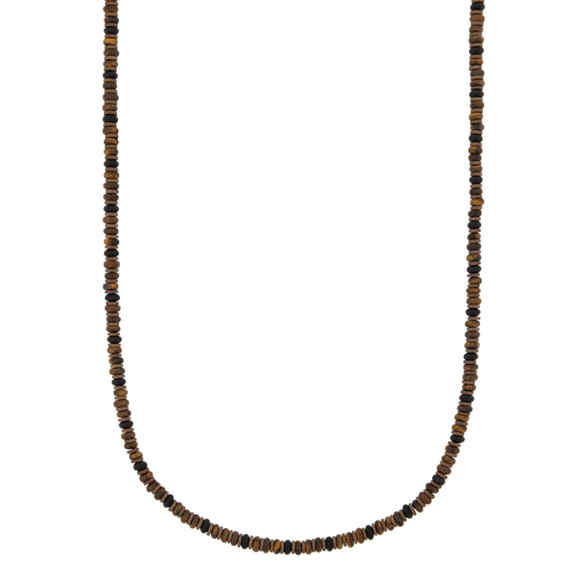 Aze Jewels Rocks AZ-NL411-A edelsteen ketting agaat hematiet tijgeroog 6 mm breed - Lengte 45-50 cm