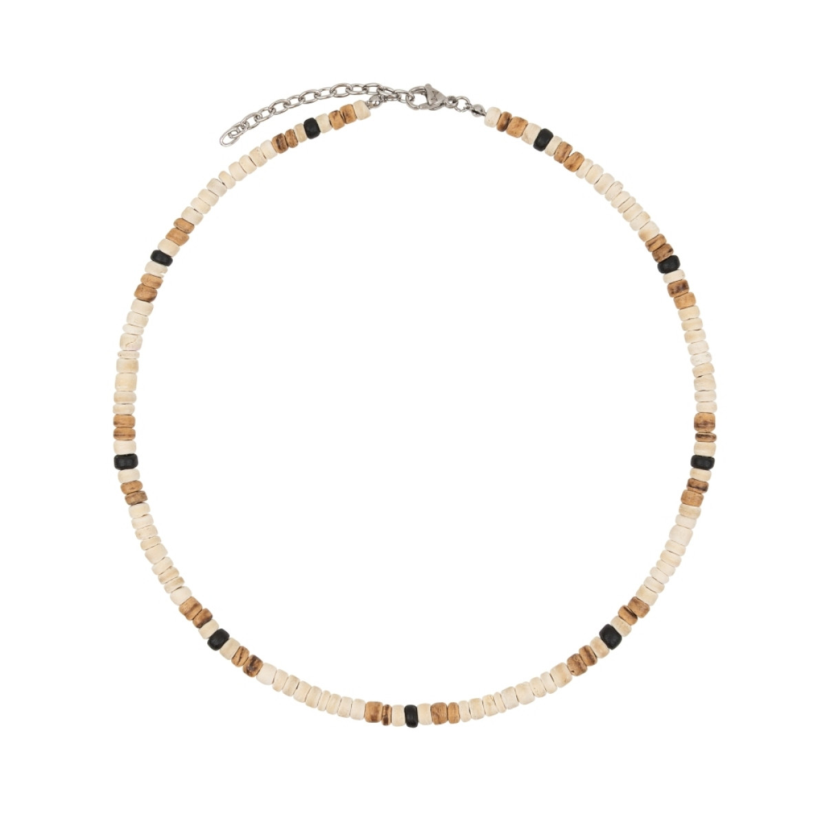 Aze Jewels Rocks AZ-NL623-A beige kralenketting agaat howliet jaspis 6 mm breed - Lengte 45-50 cm