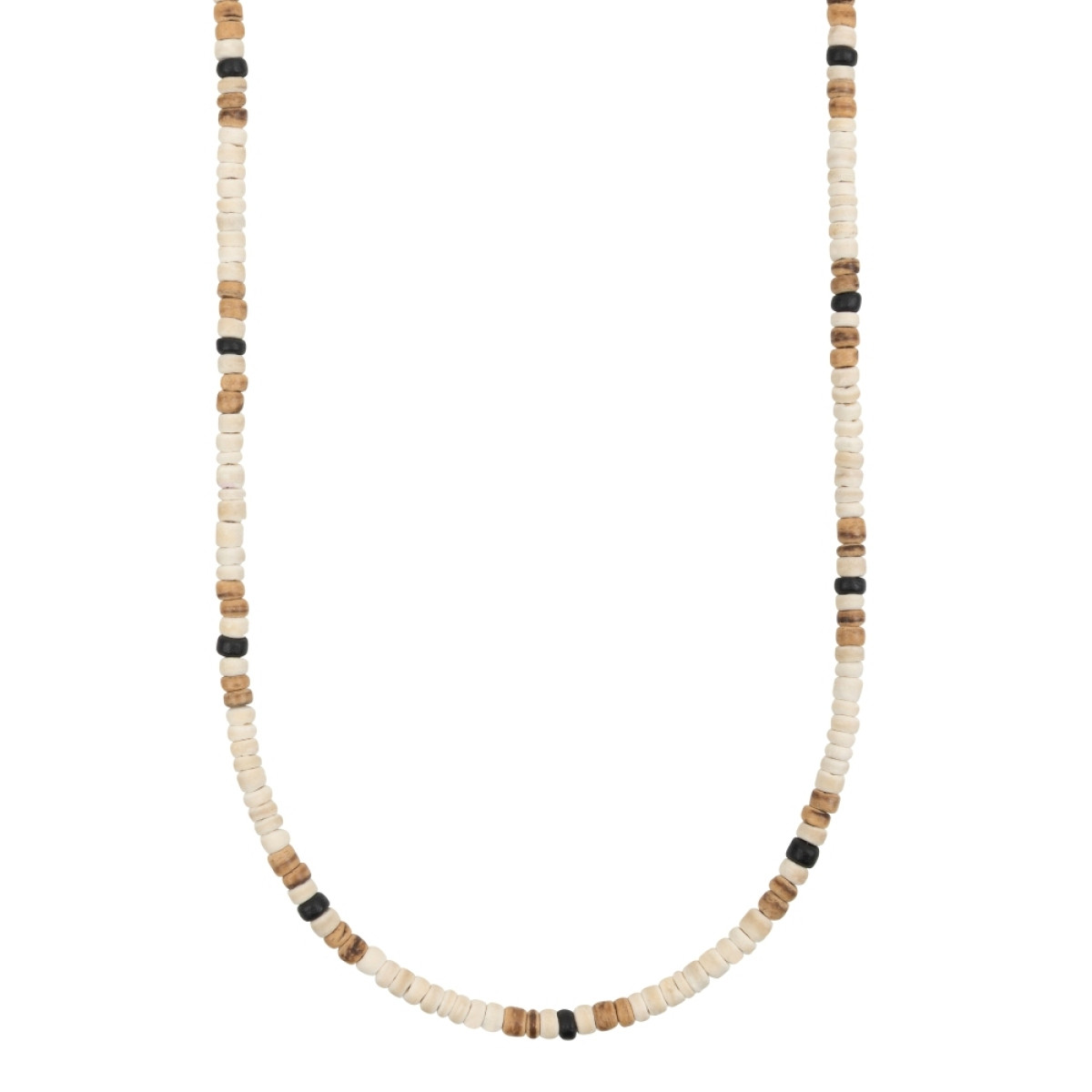 Aze Jewels Rocks AZ-NL623-A beige kralenketting agaat howliet jaspis 6 mm breed - Lengte 45-50 cm