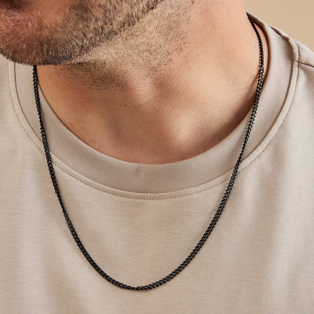 Aze Jewels zilverkleurige Ferro AZ-NL016-B gourmet schakelketting 3 mm breed - Lengte 60 cm