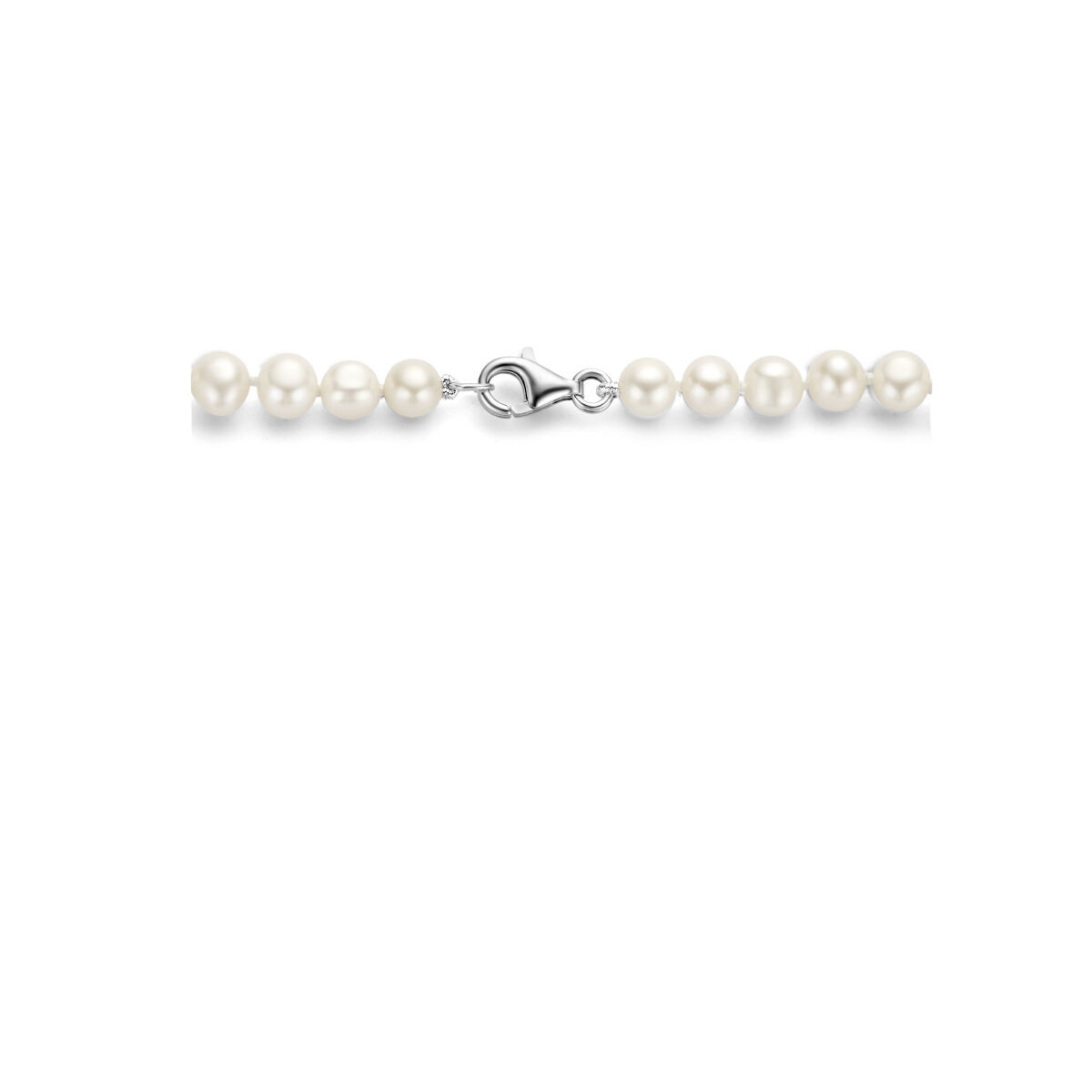 Parel ketting van zilver 46 cm