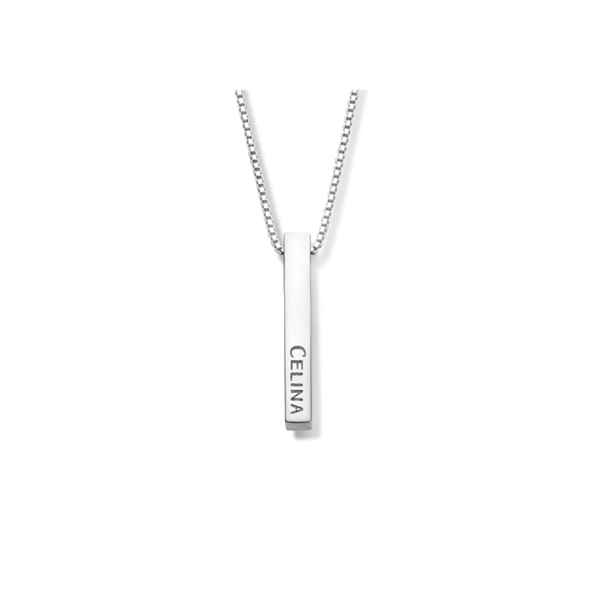 Names4ever zilveren bar ketting