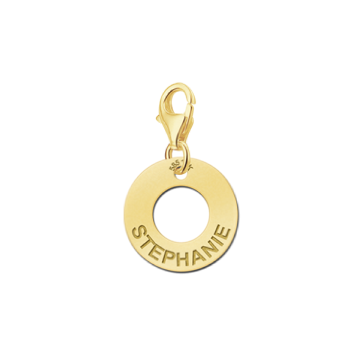 Gouden bedel met naam rond Names4ever