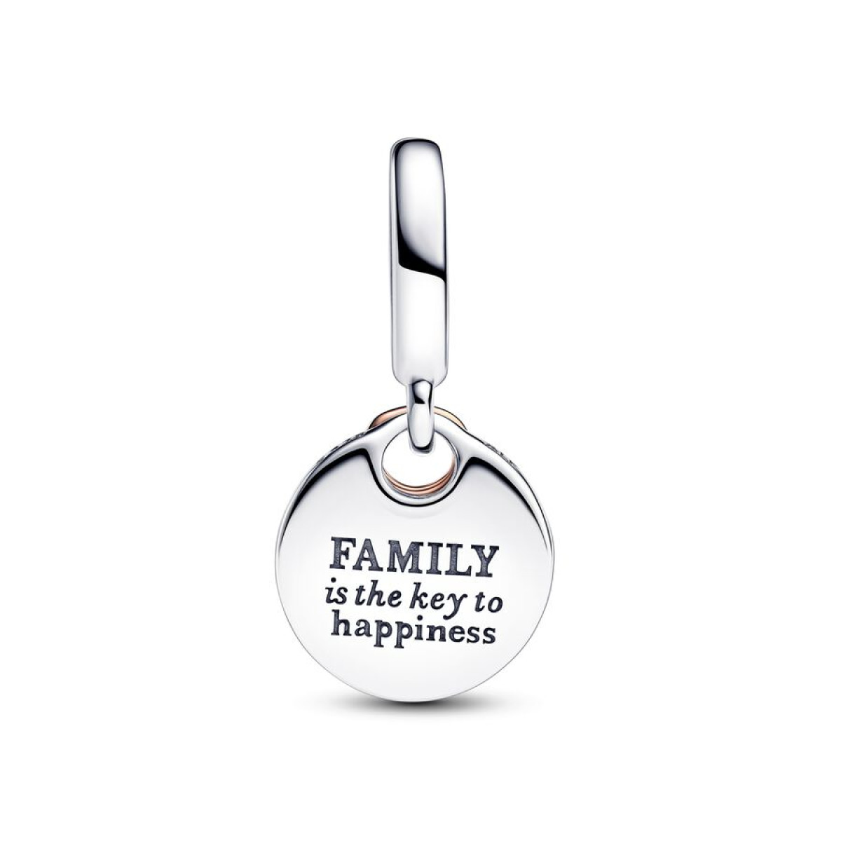 Pandora Moments 783236C01 hangende bedel met sleutel, tekst en transparante zirkonia