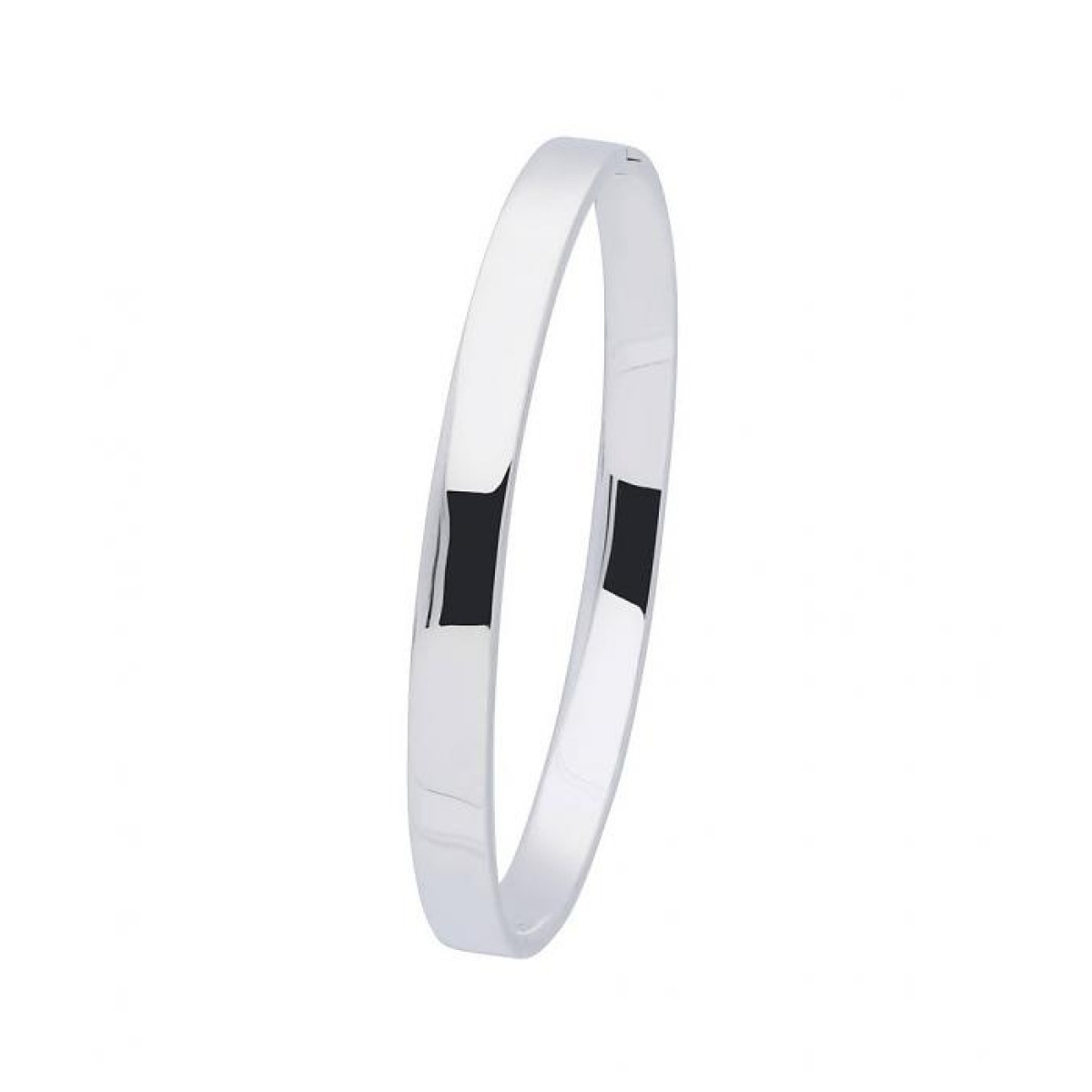 Zilveren massieve slavenarmband vierkant 56 mm 6 mm