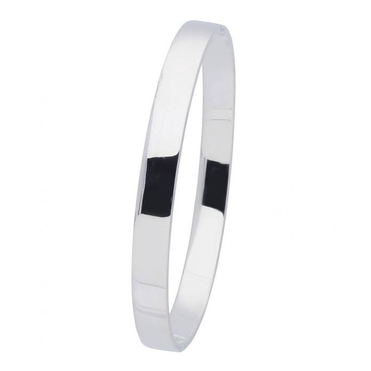 Zilveren graveerbare slavenarmband vlak 8 mm