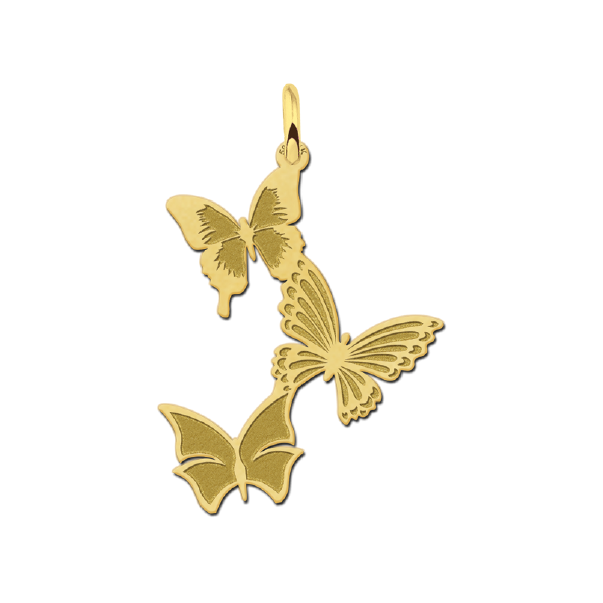 Gouden hanger met drie vlinders