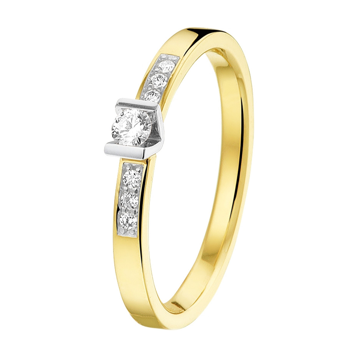 Bicolor dames ring met diamanten