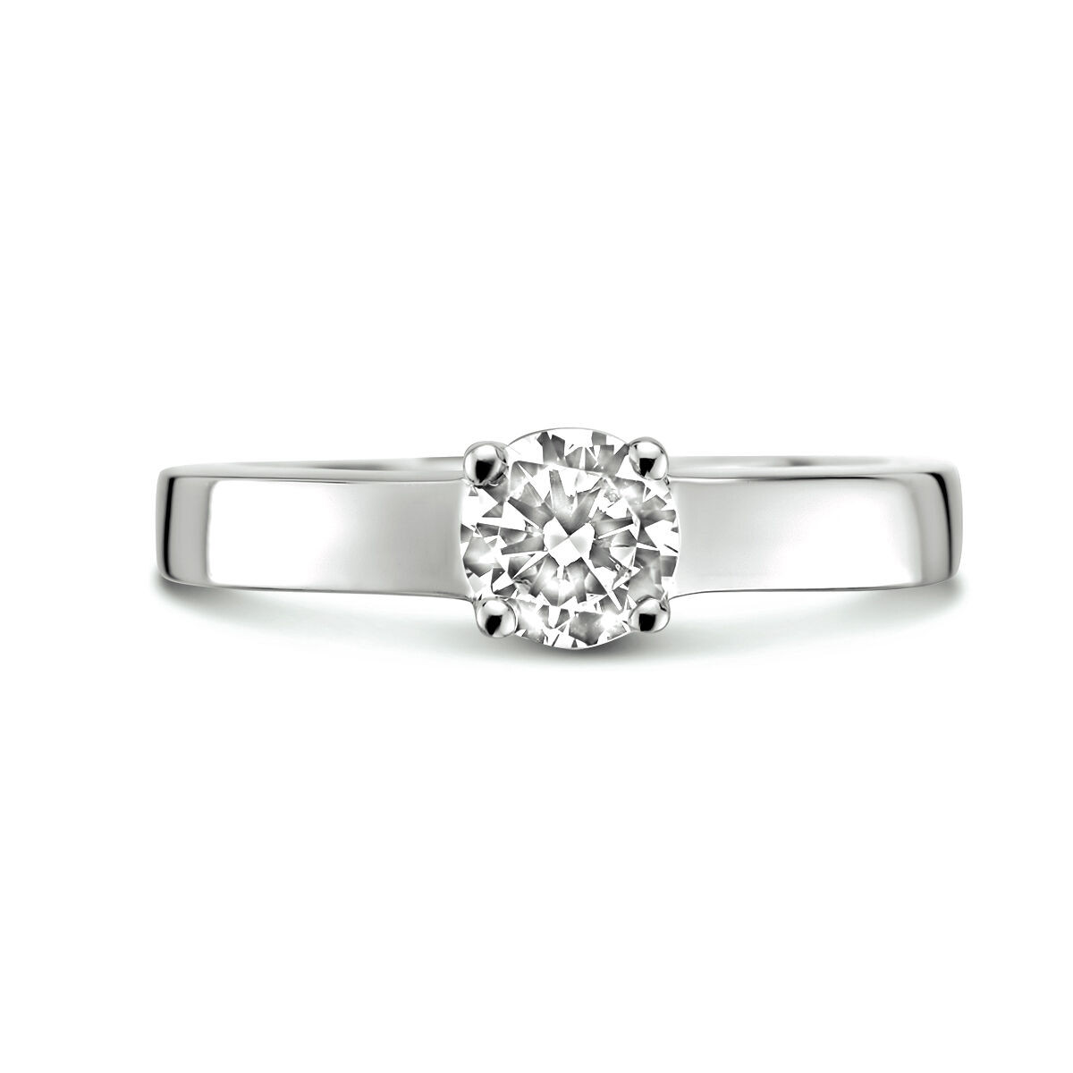Zilveren solitair ring met zirkonia 5 mm
