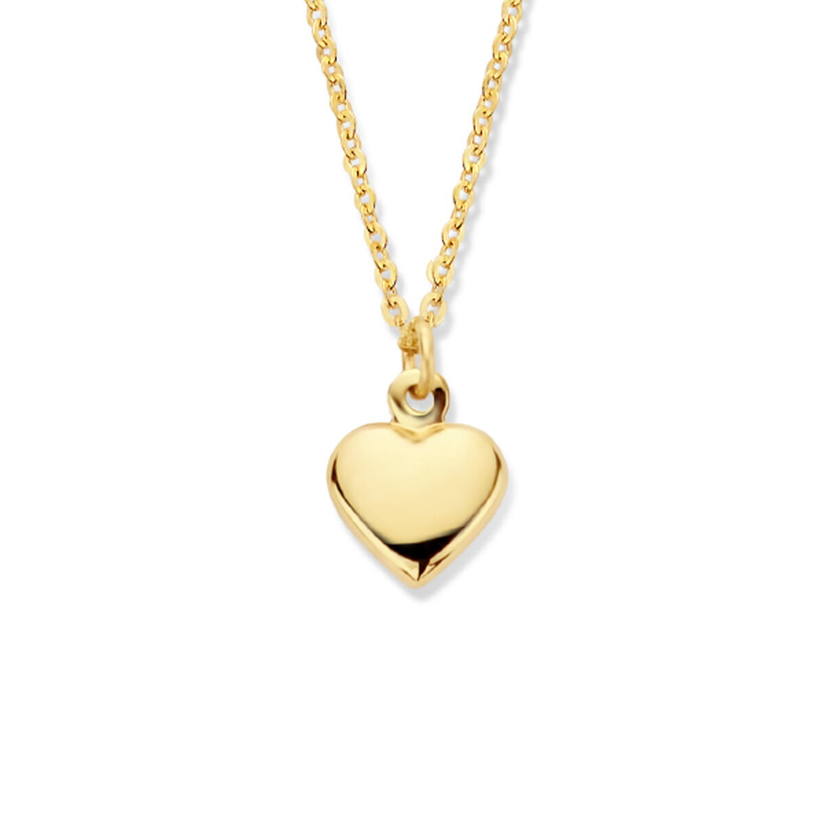 Gouden hartjes ketting anker 1 mm 42-45 cm