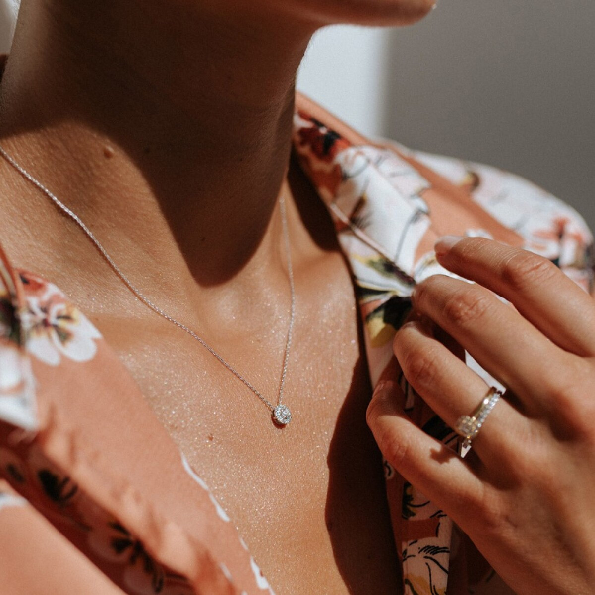 Aurore Emma CA15100020 gouden collier met labgrown diamant 0.20 crt - Lengte 42-45 cm