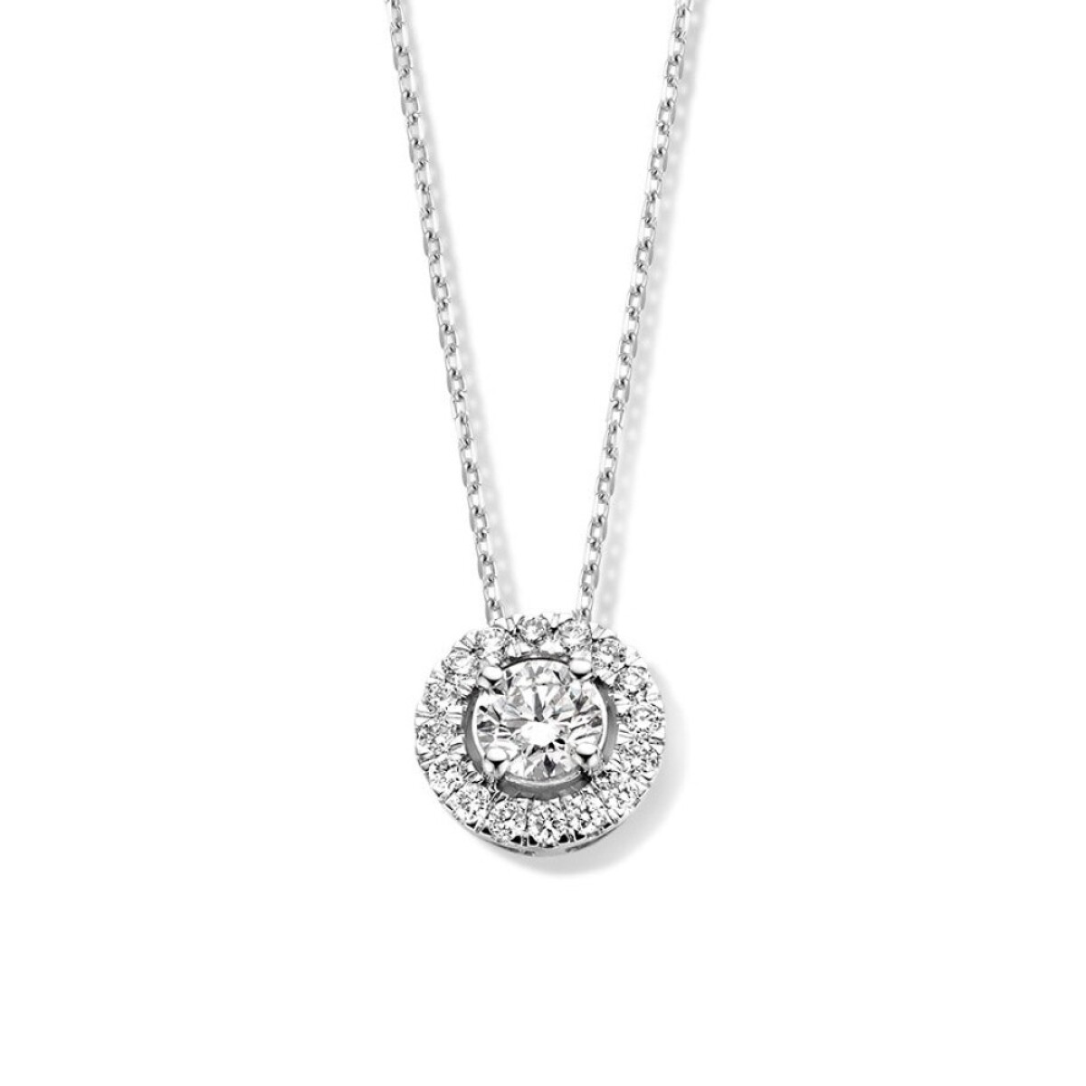 Aurore Emma CA25100050 witgouden collier lab grown diamant 0.50 crt glanzend - Lengte 42-45 cm