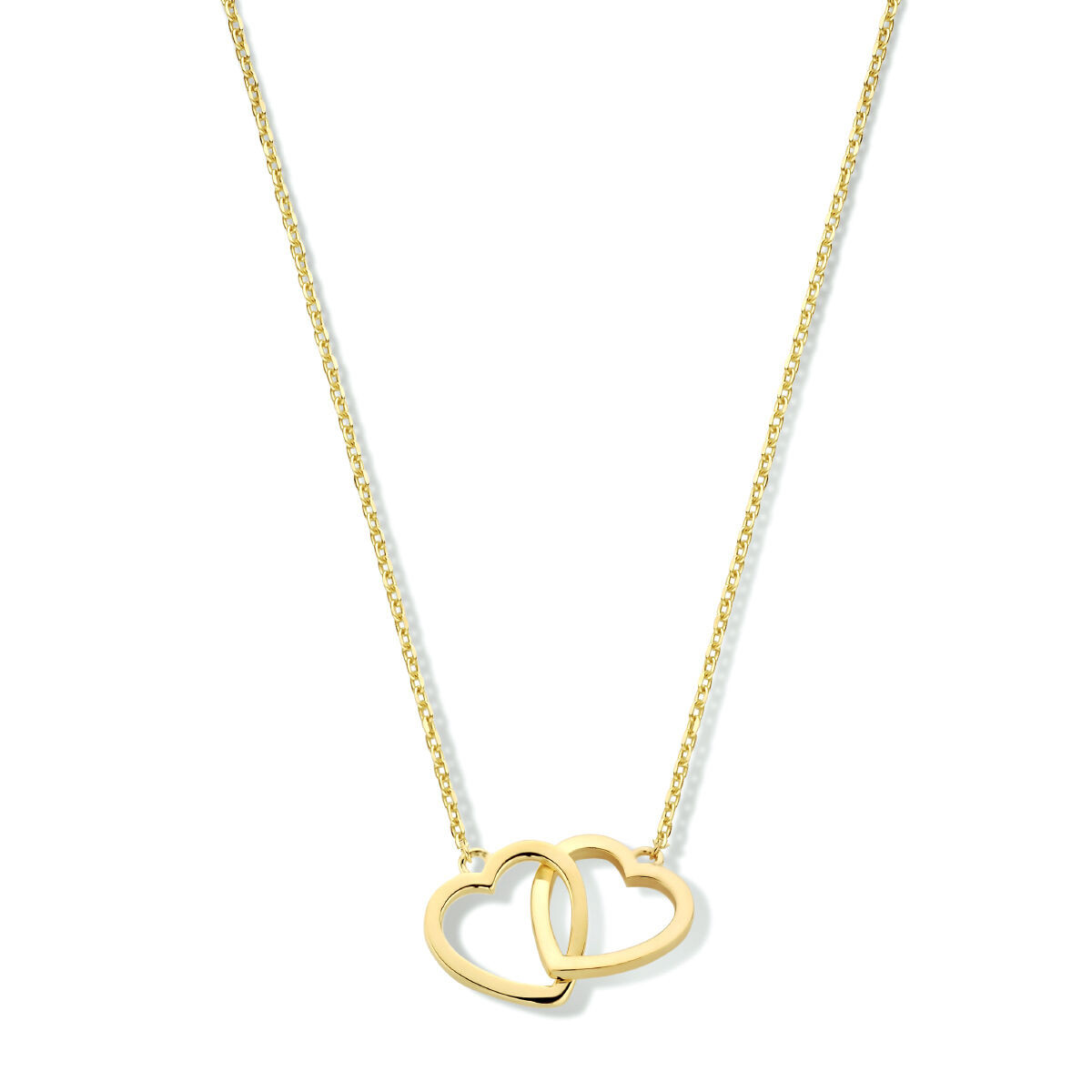 Gouden hartjes ketting 40-42-44 cm