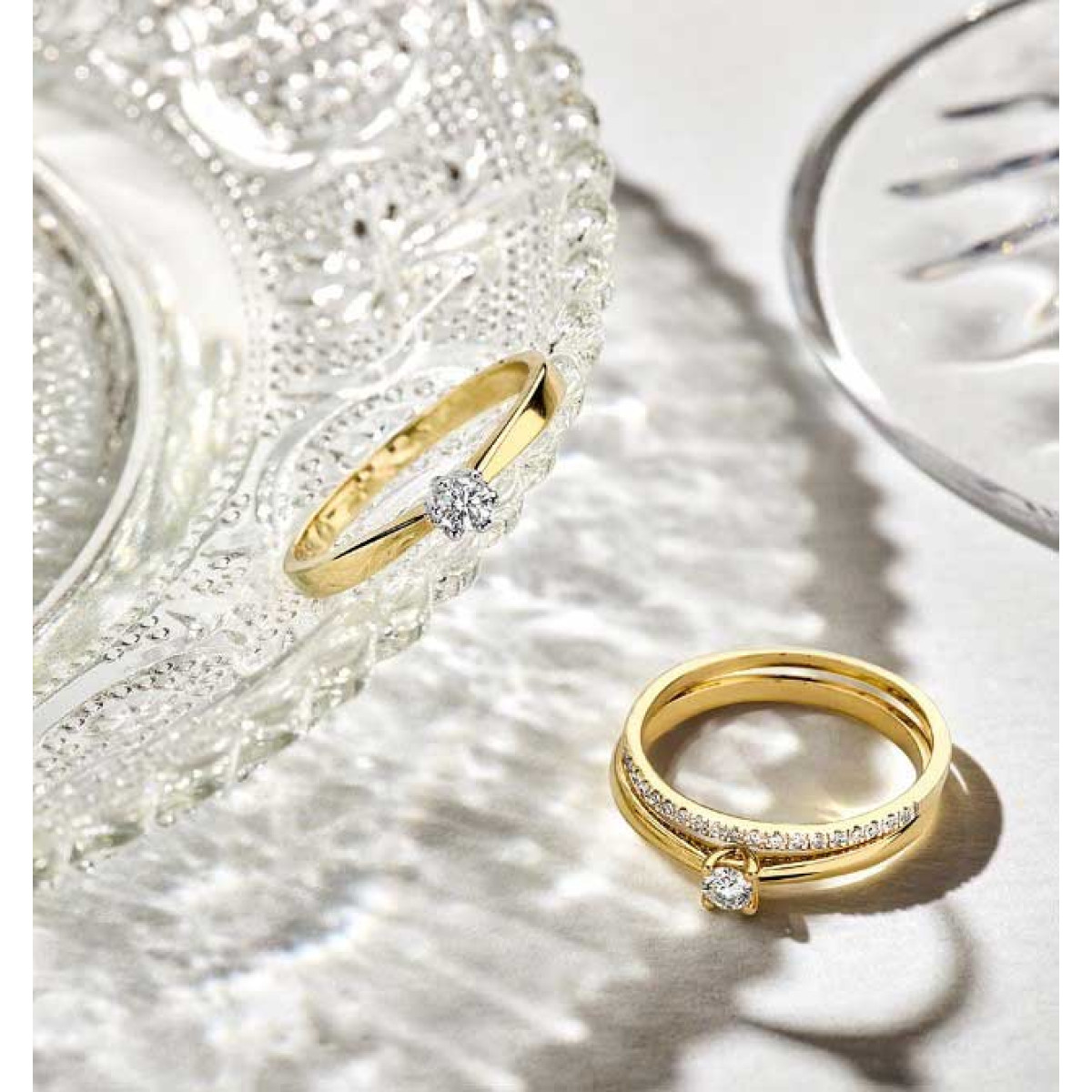 Gouden diamanten ring 0.09 crt