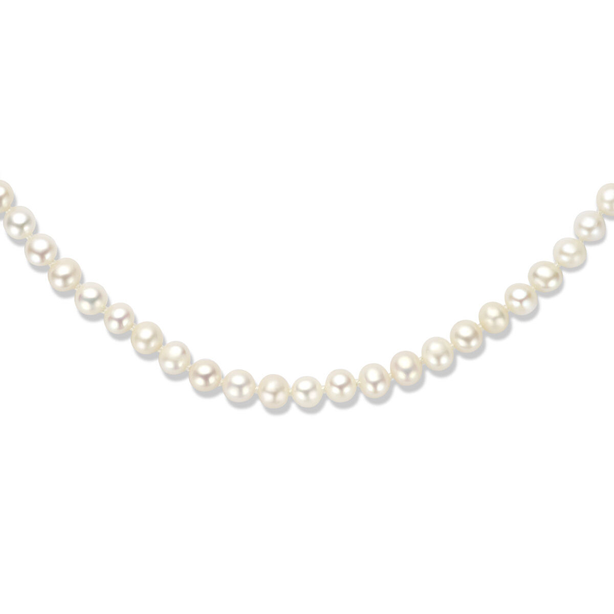 Ketting van zilver met parels 46 cm