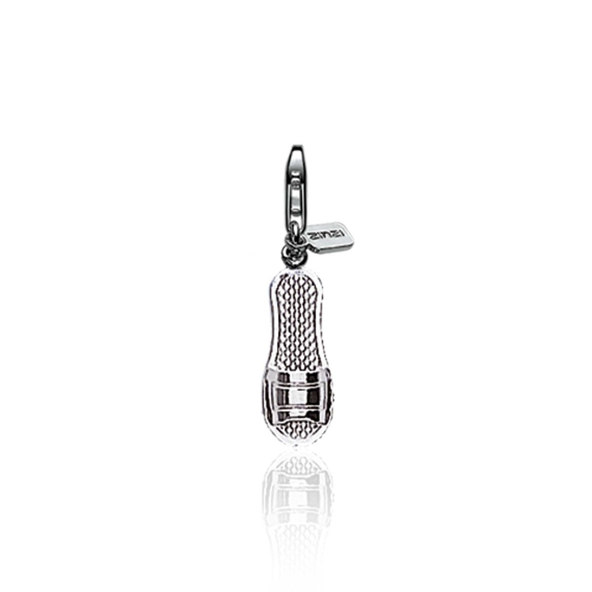 Zinzi CHARMS47 zilveren bedel met slipper patroon 7 mm breed - Hoogte 29 mm