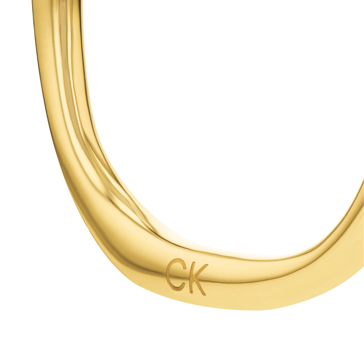 Calvin Klein CJ35000644 goudkleurige ovale oorringen 4 mm breed