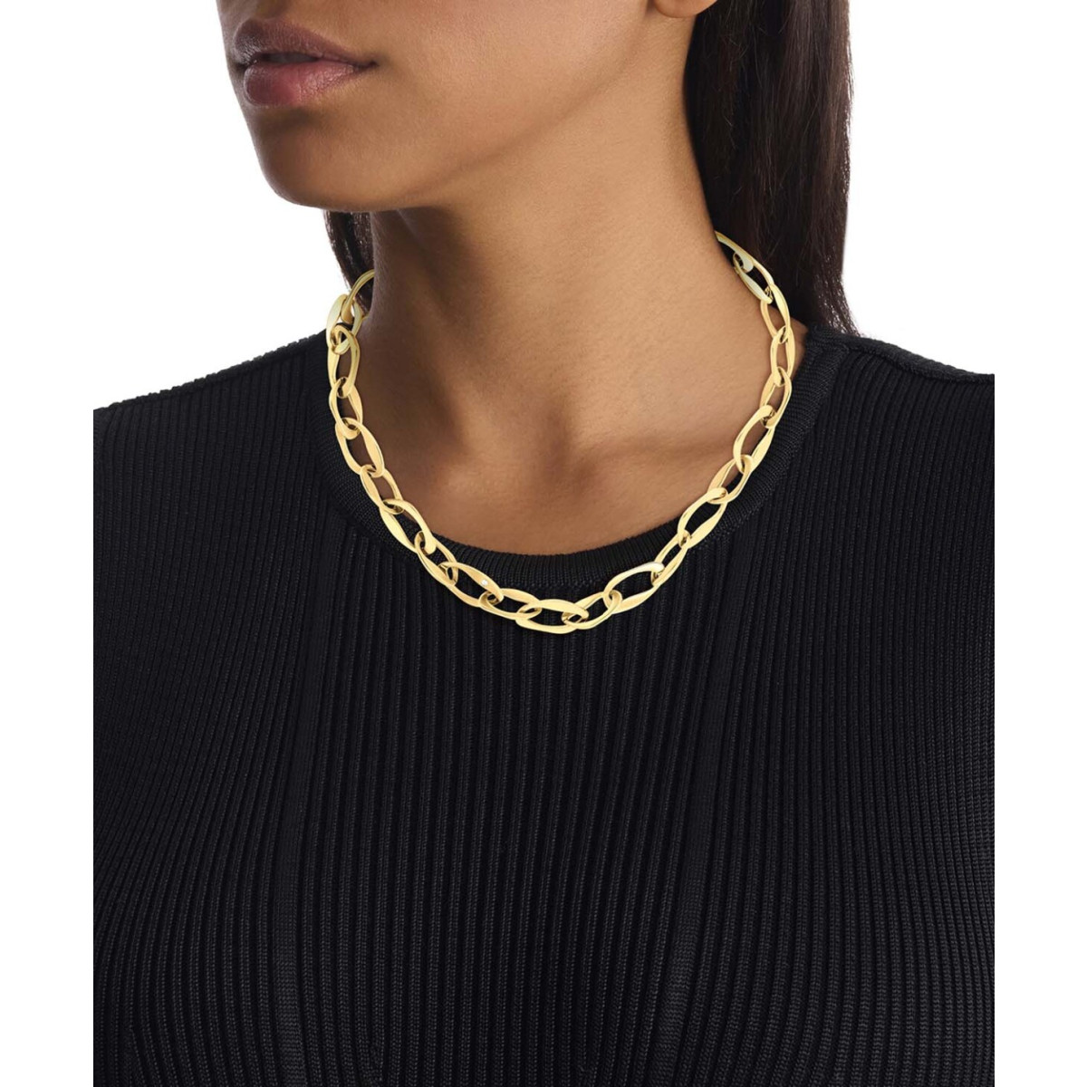 Calvin Klein CJ35000682 goudkleurige ankerschakelketting 8 mm breed - Lengte 50 cm