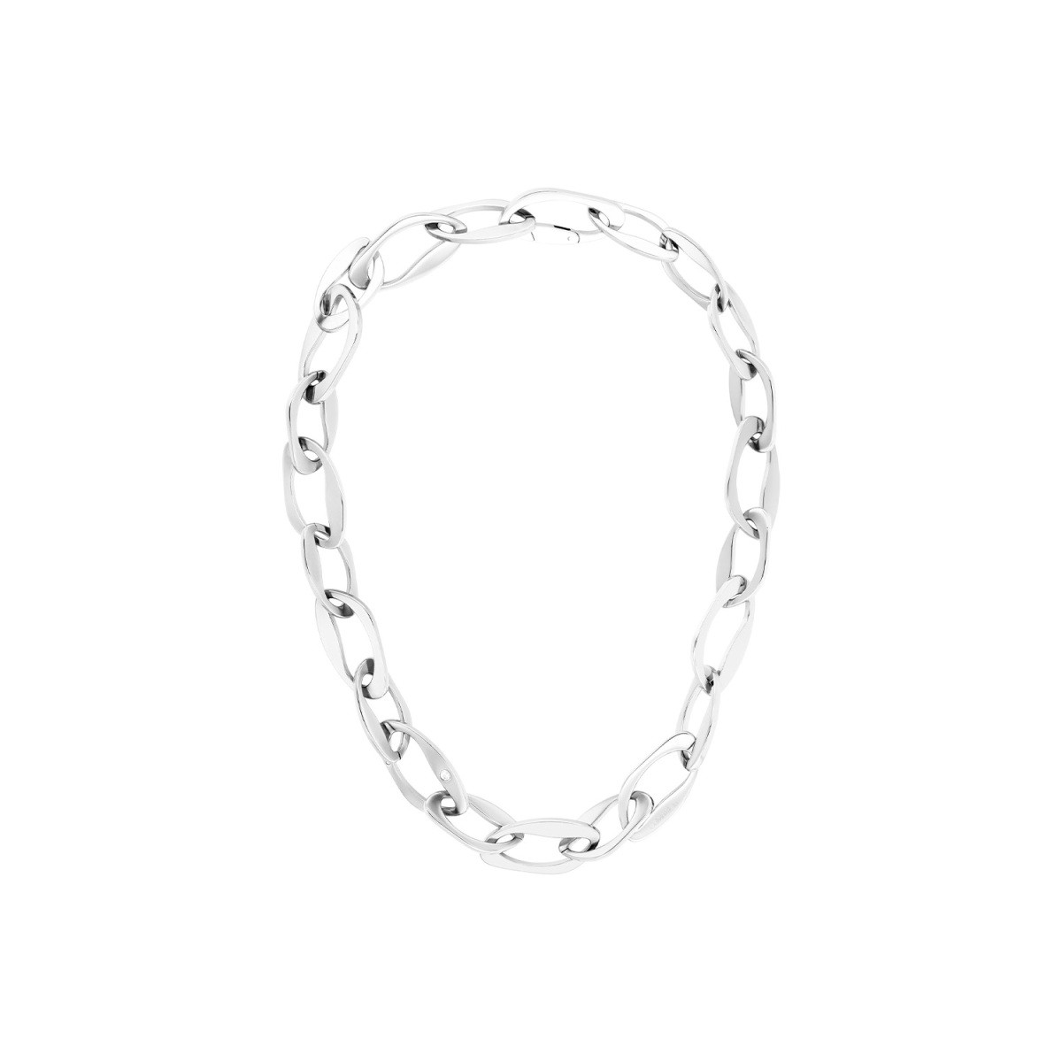 Calvin Klein CJ35000683 zilverkleurige anker schakelketting 8 mm breed - Lengte 50 cm