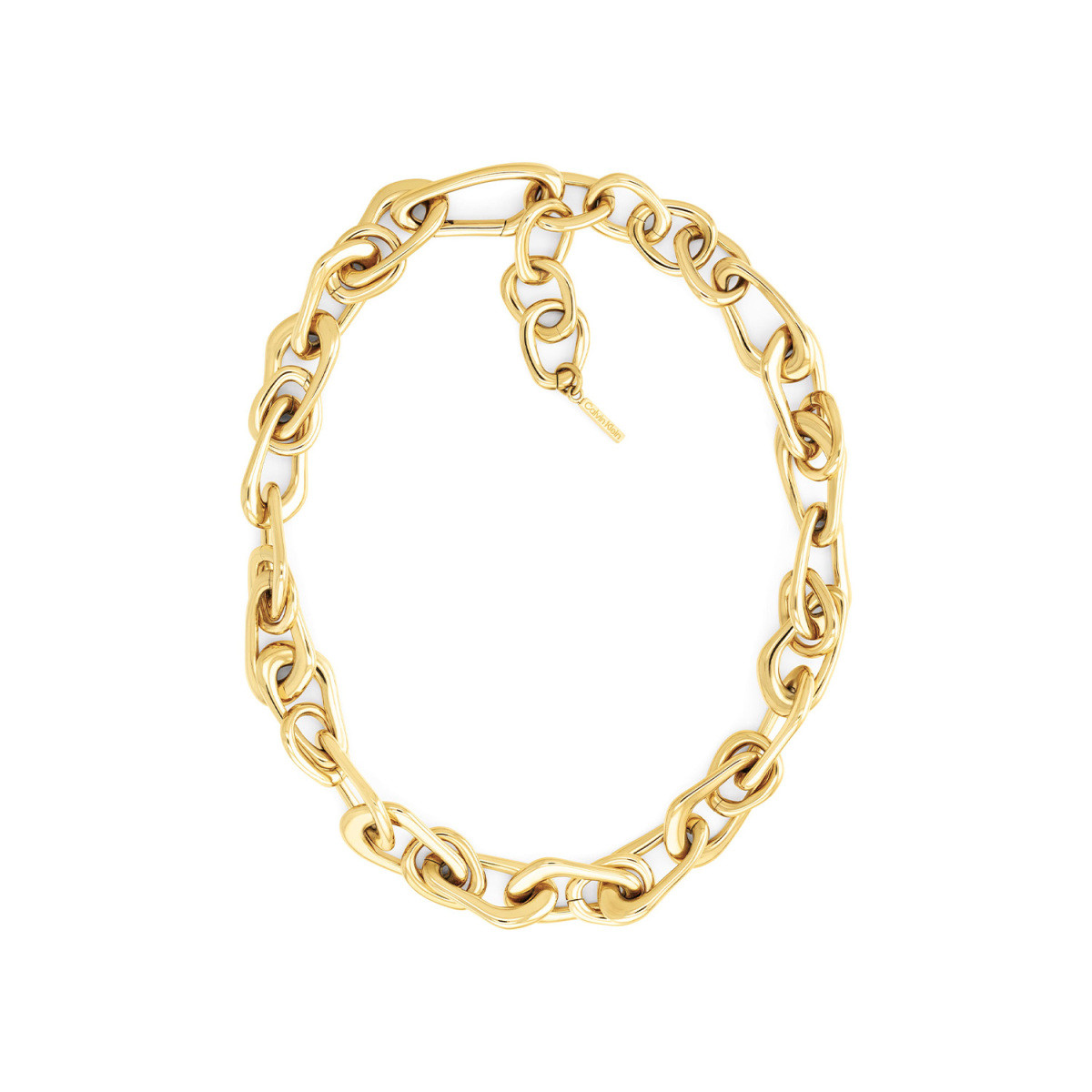 Calvin Klein CJ35000746 gold plated ovale schakelketting 10 mm breed - Lengte 41 cm