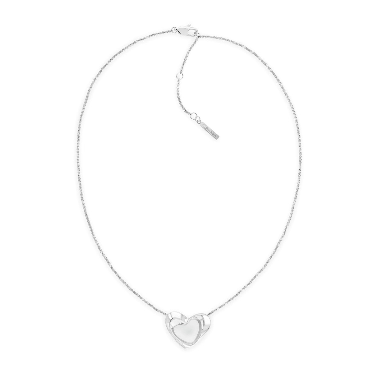 Calvin Klein CJ35000757 zilverkleurige ketting met hart hanger 20 mm - Lengte 50 cm