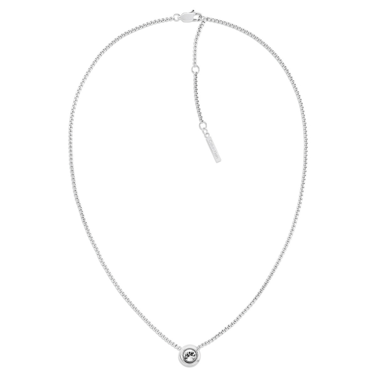 Calvin Klein CJ35000769 zilverkleurige ketting met transparante kristal hanger - Lengte 46-50 cm