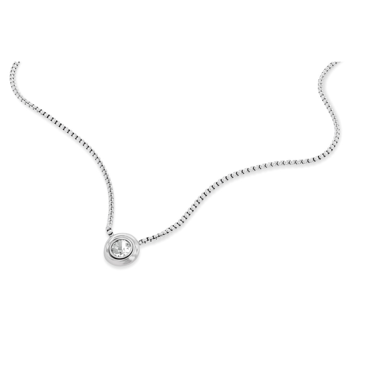 Calvin Klein CJ35000769 zilverkleurige ketting met transparante kristal hanger - Lengte 46-50 cm